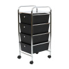 Plastový pojazdný regál v čierno-striebornej farbe 33x79 cm – Premier Housewares Plastový pojazdný regál v čierno-striebornej farbe 33x79 cm – Premier Housewares
