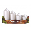 Emocio adventné stupne 4ks 50mm perla biele sviečky Emocio adventné stupne 4ks 50mm perla biele sviečky