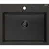 Mexen Oscar, 1-komorový granitový drez 580x490x205 mm, čierna-zlatá metalíza, 6519581000-75-B Mexen Oscar, 1-komorový granitový drez 580x490x205 mm, čierna-zlatá metalíza, 6519581000-75-B