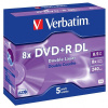 Verbatim DVD+R DL, Double Layer Matt Silver, 43541, 8.5GB, 8x, jewel box, 5-pack, bez možnosti potisku, 12cm, pro archivaci dat Verbatim DVD+R DL, Double Layer Matt Silver, 43541, 8.5GB, 8x, jewel box, 5-pack, bez možnosti potisku, 12cm, pro archivaci dat