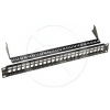 Univerzálny modulárny neosadený patch panel Solarix 24 portov čierny 1U SX24M-0-STP-BK-UNI Univerzálny modulárny neosadený patch panel Solarix 24 portov čierny 1U SX24M-0-STP-BK-UNI