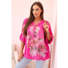 Legínovo Dámska blúzka z bavlny s kvetinovým vzorom a gombíkmi v ťavej farbe Farba: Ružová, Veľkosť: UNI Legínovo Dámska blúzka z bavlny s kvetinovým vzorom a gombíkmi v ťavej farbe Farba: Ružová, Veľkosť: UNI