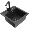 Mexen Vito granitový kuchynský drez 1-komorový s kuchynskou batériou Rita, čierna bodkovaná - 6503-76-670300-70-B Mexen Vito granitový kuchynský drez 1-komorový s kuchynskou batériou Rita, čierna bodkovaná - 6503-76-670300-70-B