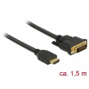 Kábel HDMI - DVI-D Delock 85653 1,5m čierny (85653) Kábel HDMI - DVI-D Delock 85653 1,5m čierny (85653)