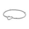 PANDORA hadovitý řetízkový náramek Pandora Moments Spona se srdcem 17 599539C00-17 PANDORA hadovitý řetízkový náramek Pandora Moments Spona se srdcem 17 599539C00-17