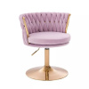 LuxuryForm DESIGN Kozmetická stolička LYON VELUR na zlatom tanieri - levanduľa LuxuryForm DESIGN Kozmetická stolička LYON VELUR na zlatom tanieri - levanduľa