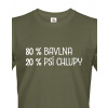 Pánské tričko -80 % bavlna, 20 % psie chlpy, Barva Military - 69, Velikost XS Bezvatriko.cz 0742