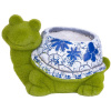 Dekorácia MagicHome, Korytnačka s kvetináčom, modrý ornament, keramika, 33x24x23 cm Dekorácia MagicHome, Korytnačka s kvetináčom, modrý ornament, keramika, 33x24x23 cm