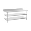 Royal Catering Pracovný stôl z nehrdzavejúcej ocele - s lemom - 200 x 90 x 16,5 cm - 500 kg - 2 police RCAT-200/90-SPS3SH Royal Catering Pracovný stôl z nehrdzavejúcej ocele - s lemom - 200 x 90 x 16,5 cm - 500 kg - 2 police RCAT-200/90-SPS3SH