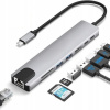 HUB ADAPTÉR 8V1 USB-C 3.0 SD FT HDMI 4K PD LAN RJ45 USB-C MHL Thunderbolt 3 HUB ADAPTÉR 8V1 USB-C 3.0 SD FT HDMI 4K PD LAN RJ45 USB-C MHL Thunderbolt 3