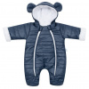 NEW BABY Zimná dojčenská kombinéza s kapucňou a uškami New Baby Pumi blue Veľ. 68