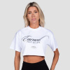 GymBeam Dámske cropped tričko Earned White - M GymBeam Dámske cropped tričko Earned White - M