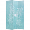 zahrada-XL Skladací paraván, 120x170 cm, potlač s motýľmi, modrý 245885 zahrada-XL Skladací paraván, 120x170 cm, potlač s motýľmi, modrý 245885