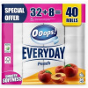 Toaletný papier, 3 vrstvový, malý kotúč, 328 kotúčov, OOOPS Classic, broskyňa Toaletný papier, 3 vrstvový, malý kotúč, 328 kotúčov, OOOPS Classic, broskyňa