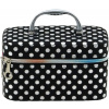 Kufřík dětský kosmetický stříbrný puntík vel. S se zrcátkem na zip černý Kufřík dětský kosmetický stříbrný puntík vel. S se zrcátkem na zip černý