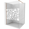 Mexen Kioto, sprchová zástena Walk-In 140 x 200 cm, 8mm číre sklo biely vzor, medený matný profil, 800-140-101-65-85 Mexen Kioto, sprchová zástena Walk-In 140 x 200 cm, 8mm číre sklo biely vzor, medený matný profil, 800-140-101-65-85