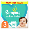 Pampers Active Baby 3 Detské plienky (6-10 kg) 208 jednorazových plienok