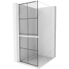 Mexen Kioto+, sprchová zástena Walk-In s poličkou a vešiakom 70 x 200 cm, 8mm číre sklo čierny vzor, biely profil, 800-070-121-20-77 Mexen Kioto+, sprchová zástena Walk-In s poličkou a vešiakom 70 x 200 cm, 8mm číre sklo čierny vzor, biely profil, 800-070-121-20-77
