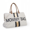 Childhome Mommy Bag Big Canvas Off White Stripes čierna/zlatá Childhome Mommy Bag Big Canvas Off White Stripes čierna/zlatá