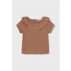 Detské bavlnené tričko Mayoral 1045.4F.Baby.PPYA hnedá 80 Detské bavlnené tričko Mayoral 1045.4F.Baby.PPYA hnedá 80