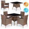 Súprava záhradného nábytku s povrchovou úpravou pripomínajúcou ratan - 4 stoličky + stôl Súprava záhradného nábytku s povrchovou úpravou pripomínajúcou ratan - 4 stoličky + stôl