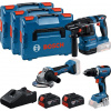 Bosch Powertools Sada 18V Professional, GBH 18V-22 + GSR 18V-65 + GWS 18V-8 Professional (modrá, 2x Li-Ion baterie 5,0 Ah, ve 3 L-BOXXech) Bosch Powertools Sada 18V Professional, GBH 18V-22 + GSR 18V-65 + GWS 18V-8 Professional (modrá, 2x Li-Ion baterie 5,0 Ah, ve 3 L-BOXXech)