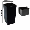 Kvetináč na terasu - Vysoký kvetináč s čiernym leskovou kazetou H 570 mm Kvetináč na terasu - Vysoký kvetináč s čiernym leskovou kazetou H 570 mm