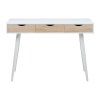 Biely pracovný stôl s 3 zásuvkami v dekore dreva Actona Neptun Biely pracovný stôl s 3 zásuvkami v dekore dreva Actona Neptun