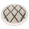 Eoshop Kulatý koberec BERBER TROIK, krémový - střapce, Maroko, Shaggy (Velikost: kruh 120 cm) Eoshop Kulatý koberec BERBER TROIK, krémový - střapce, Maroko, Shaggy (Velikost: kruh 120 cm)