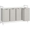 VASAGLE 4-kôšový prádlový kôš 4 × 40 L, 116 × 33 × 72 cm, krémovo biely a matne biely VASAGLE 4-kôšový prádlový kôš 4 × 40 L, 116 × 33 × 72 cm, krémovo biely a matne biely