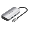 Adaptér Vention TNBHB USB Type-C - USB Type-C + 4 x USB-A, sivý Adaptér Vention TNBHB USB Type-C - USB Type-C + 4 x USB-A, sivý