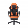 Herné kreslo GY05B čierno-oranžové s podnožkou a vankúšmi Herné kreslo GY05B čierno-oranžové s podnožkou a vankúšmi