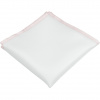 Bílý pánský kapesníček do saka se světlounce růžovým (blush pink) lemem Bílý pánský kapesníček do saka se světlounce růžovým (blush pink) lemem