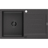 Mexen Bruno granitový drez 1-komorový s odkvapkávačom 795 x 495 mm, čierny s bodkami, čierny sifón - 6513791010-76-B Mexen Bruno granitový drez 1-komorový s odkvapkávačom 795 x 495 mm, čierny s bodkami, čierny sifón - 6513791010-76-B