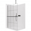 CERANO - Sprchová zástena Walk-in Onyx Top Cube Ľ/P - 8 mm - hranatá vzpera + polička/držiak na uteráky - čierna matná, industriálne sklo - 100x200 cm CERANO - Sprchová zástena Walk-in Onyx Top Cube Ľ/P - 8 mm - hranatá vzpera + polička/držiak na uteráky - čierna matná, industriálne sklo - 100x200 cm