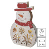 EMOS LED vianočný snehuliak drevený, 30 cm, 2x AAA, vnútorný, teplá biela, časovač EMOS LED vianočný snehuliak drevený, 30 cm, 2x AAA, vnútorný, teplá biela, časovač