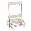 Lavica Nela s vešiakovou stěnou, obojstranná, 100 cm, červená Lavica Nela s vešiakovou stěnou, obojstranná, 100 cm, červená