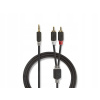 Audio kábel Nedis CABW22200AT100 10 m, 3,5 mm na 2 x RCA, Antracitová farba Audio kábel Nedis CABW22200AT100 10 m, 3,5 mm na 2 x RCA, Antracitová farba