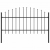 zahrada-XL Záhradný plot s vrchnou časťou z ocele 181x125 cm čierny 144942 zahrada-XL Záhradný plot s vrchnou časťou z ocele 181x125 cm čierny 144942