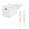 SWISSTEN SÍŤOVÝ ADAPTÉR GaN 1x USB-C 20W POWER DELIVERY BÍLÝ + DATOVÝ KABEL USB-C/LIGHTNING 1,2 M BÍLÝ 22070140 Swissten SWISSTEN SÍŤOVÝ ADAPTÉR GaN 1x USB-C 20W POWER DELIVERY BÍLÝ + DATOVÝ KABEL USB-C/LIGHTNING 1,2 M BÍLÝ 22070140 Swissten