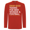 Superfutbal Pánske tričko dlhý rukáv dear god, červené Veľkosť: M Superfutbal Pánske tričko dlhý rukáv dear god, červené Veľkosť: M