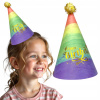 Papierová narodeninová čiapočka s brmbolcom dúhová FAREBNÁ Happy Birthday Papierová narodeninová čiapočka s brmbolcom dúhová FAREBNÁ Happy Birthday