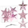 Hviezdičky ružové sada 6ks, vianočné ozdoby Hviezdičky ružové sada 6ks, vianočné ozdoby