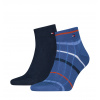 TOMMY HILFIGER - pánske ponožky 2PACK Breton quarter modré-39-42 TOMMY HILFIGER - pánske ponožky 2PACK Breton quarter modré-39-42
