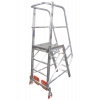 Rebrík s podestou Vario kompakt, z hliníka, s plošinou, 5 schodov Rebrík s podestou Vario kompakt, z hliníka, s plošinou, 5 schodov