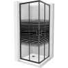 Mexen Rio, štvorcový sprchovací kút s posuvnými dverami 80(dvere) x 80(dvere) x 190 cm, 6mm číre sklo s pásikmi, čierny profil + biela sprchová vanička SLIM, 860-080-080-70-20-4010B Mexen Rio, štvorcový sprchovací kút s posuvnými dverami 80(dvere) x 80(dvere) x 190 cm, 6mm číre sklo s pásikmi, čierny profil + biela sprchová vanička SLIM, 860-080-080-70-20-4010B