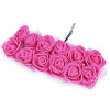 Růže na drátku / polotovar na vývazky s tylem Ø25 mm pink Růže na drátku / polotovar na vývazky s tylem Ø25 mm pink