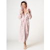 Dámsky dlhý župan Rosalinda so vzorom ruže S / M Ružová Dámsky dlhý župan Rosalinda so vzorom ruže S / M Ružová