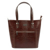 Dámska kožená kabelka MiaMore 01-011 COCO shopperbag hnedá s prídavným popruhom a krokodílím vzorom Dámska kožená kabelka MiaMore 01-011 COCO shopperbag hnedá s prídavným popruhom a krokodílím vzorom