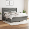 zahrada-XL Boxspring posteľ s matracom tmavosivá 180x200 cm látka 3131690 zahrada-XL Boxspring posteľ s matracom tmavosivá 180x200 cm látka 3131690